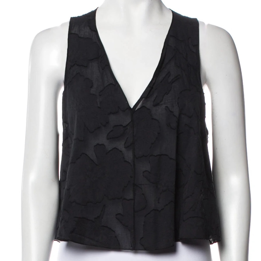 Rag and Bone Floral Embroidered Sleeveless Crop Top Large